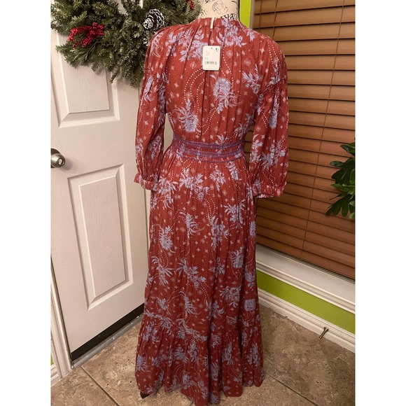 Free People's Golden Hour Maxi Dress, xs, wine combo - Picture 4 of 5